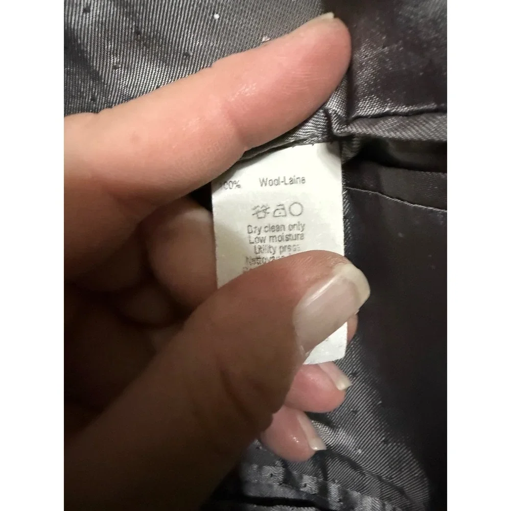 Calvin Klein Men's Blazer Medium Striped Black Pin Strip 100% Wool Single Breast